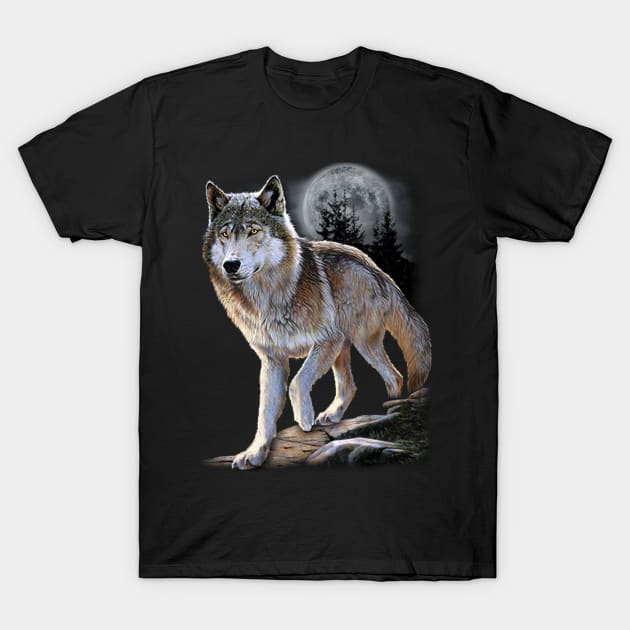 Hunting Alpha Wolf T-Shirt by KA Creative Design